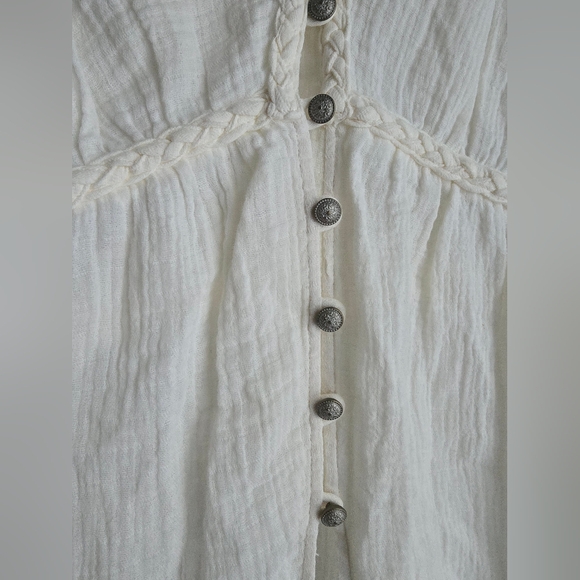 NWT $128 Anthropologie Gauzy Tunic Buttondown In White Size M - Picture 10 of 11